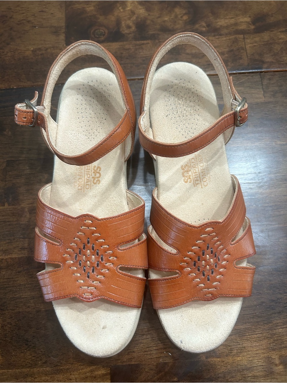 SAS Women's Shoes Antique Tan  Size 8N Leather Huarache Sandal Tripad Comfort